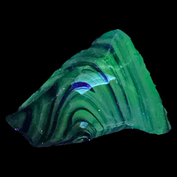 Cobalt Black Art Glass Cullet Glowing Manganese Slag Glass #5GX65 - Picture 1 of 7